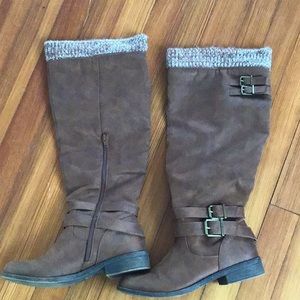 Chestnut, knee high boots